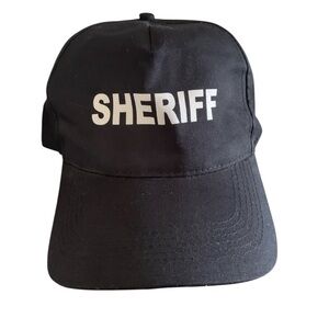 SAN SUN Mens Black SHERIFF Ball Cap Costume Halloween Police Cop Toys Dress Up